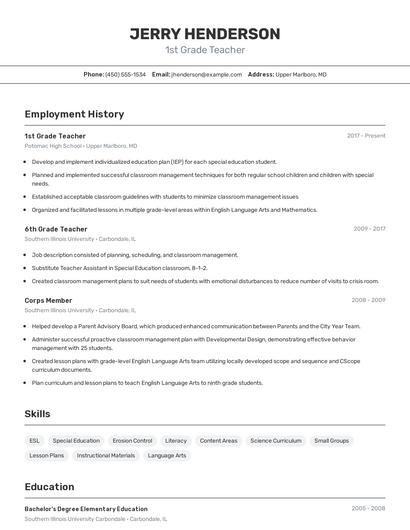 Resume example 2
