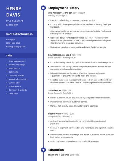 Resume example 5