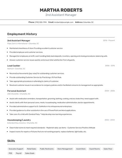 Resume example 2