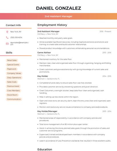 Resume example 3