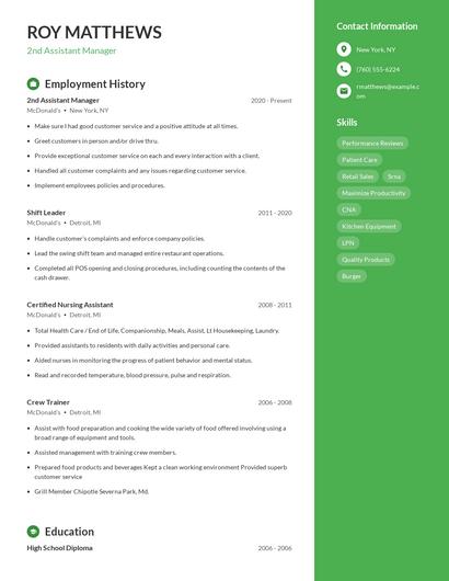 Resume example 4