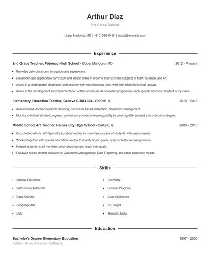 Resume example 1