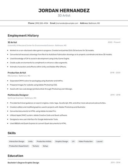 Resume example 2