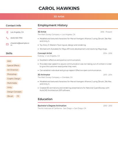 Resume example 3