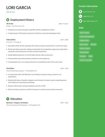Resume example 4