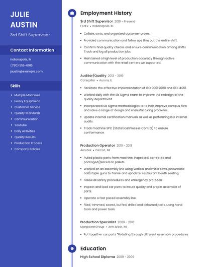 Resume example 5