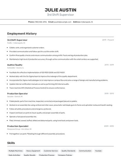 Resume example 2