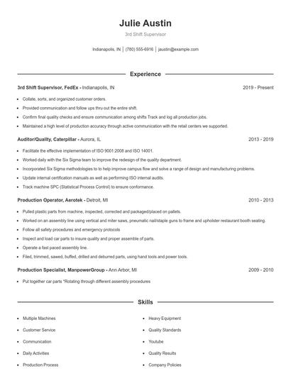 Resume example 1