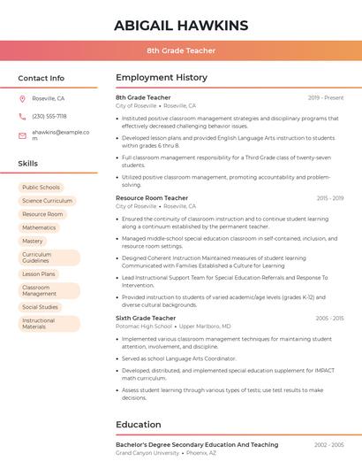Resume example 3