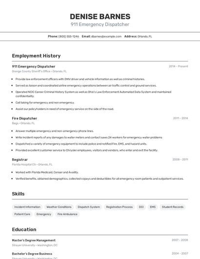 Resume example 2