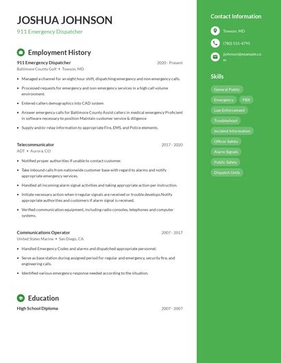 Resume example 5