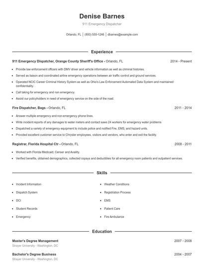 Resume example 1