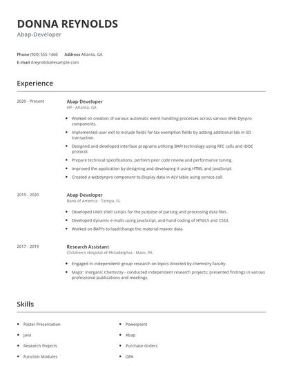 Abap-Developer Resume