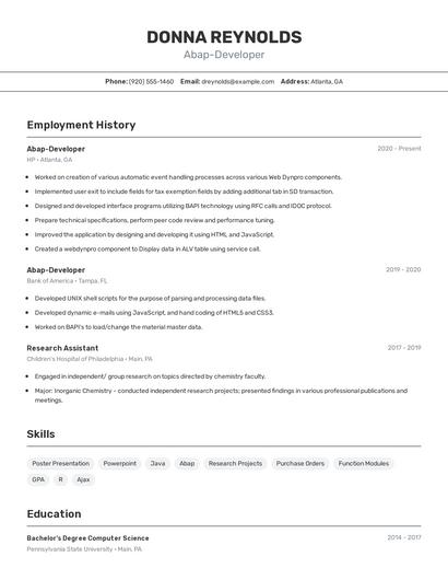 Abap-Developer Resume