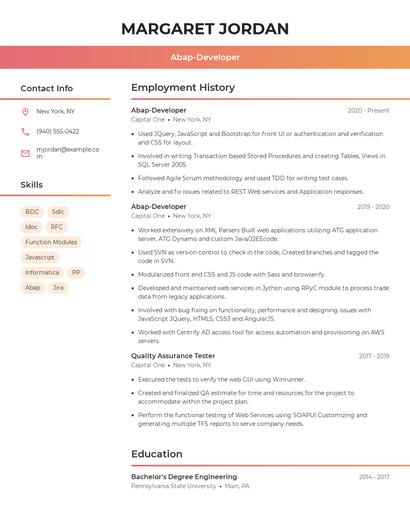Abap-Developer Resume