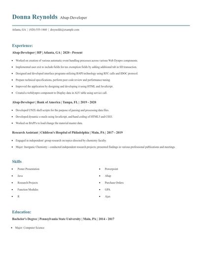 Abap-Developer Resume