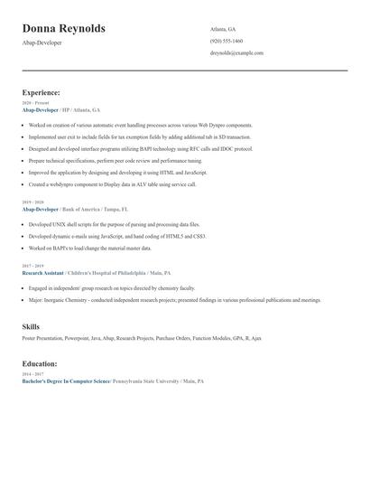 Abap-Developer Resume