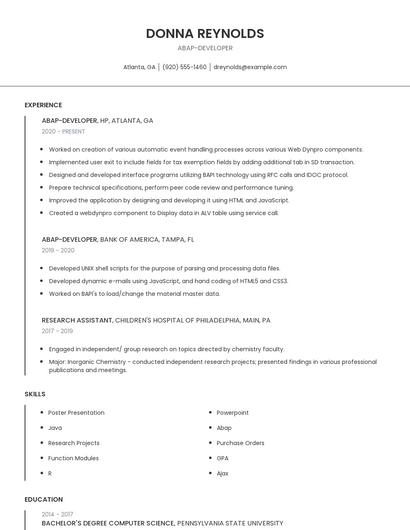 Abap-Developer Resume