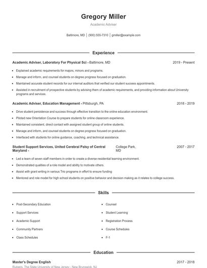 Resume example 1