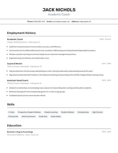 Resume example 2