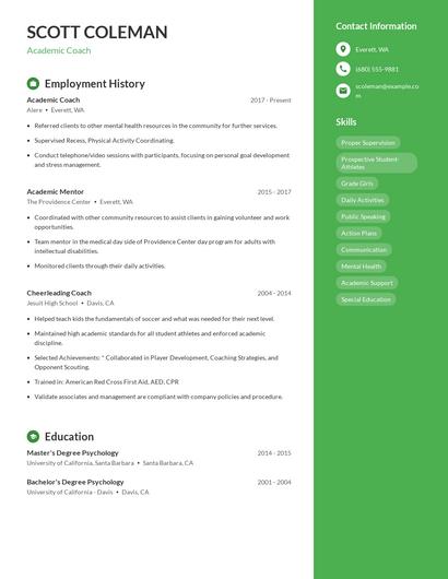 Resume example 5