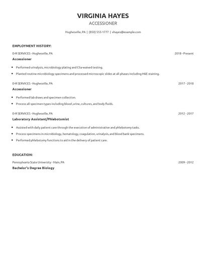 Accessioner Resume