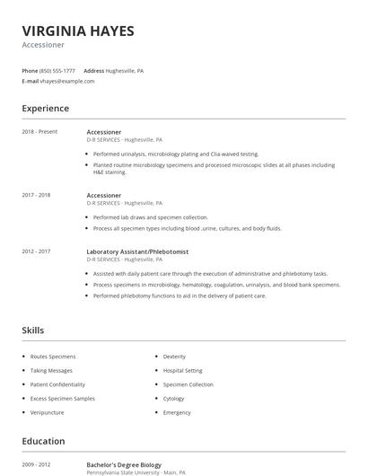 Accessioner Resume