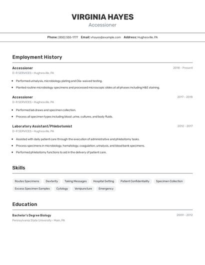 Accessioner Resume