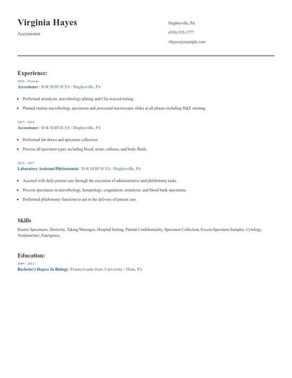 Accessioner Resume