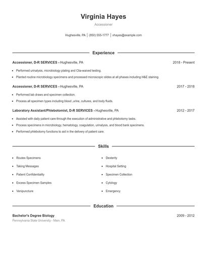 Accessioner Resume