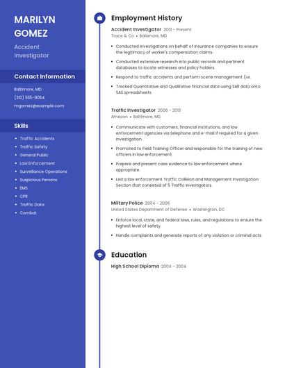 Accident Investigator Resume
