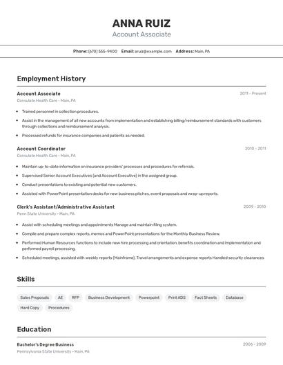Resume example 2
