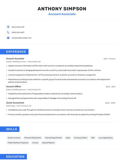 Account Associate Resume