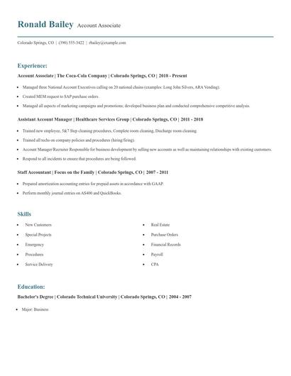 Account Associate Resume