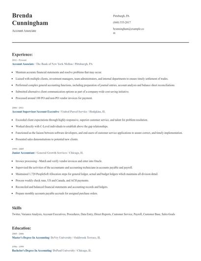 Account Associate Resume
