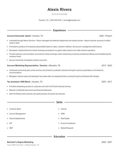 Resume example 1