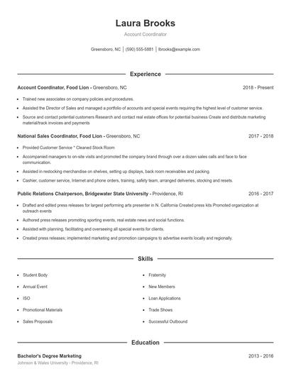Resume example 1