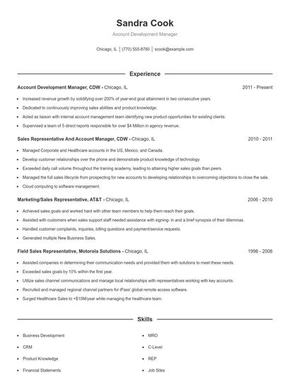 Resume example 1