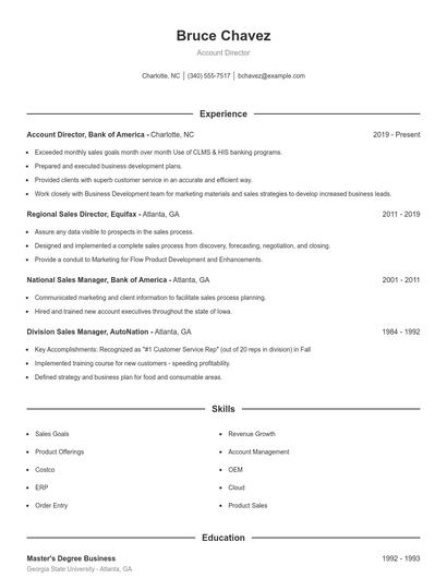Account Director Resume