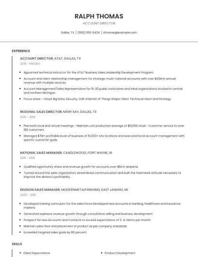 Account Director Resume