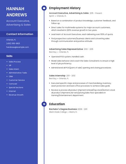 Account Executive, Advertising & Sales Resume