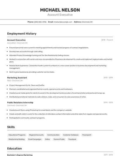 Resume example 2