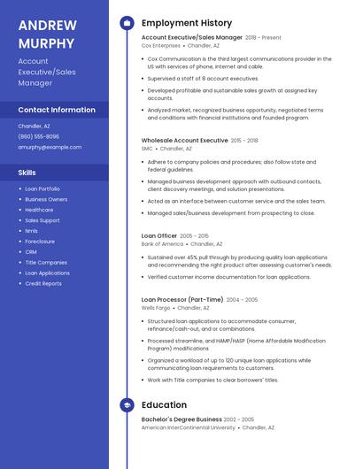 Account Executive/Sales Manager Resume