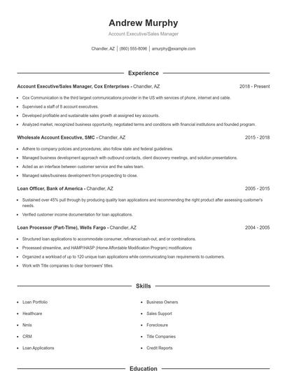 Account Executive/Sales Manager Resume