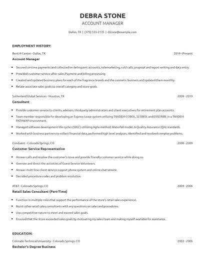 Account Manager Resume