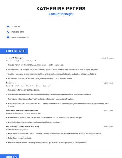 Account Manager Resume