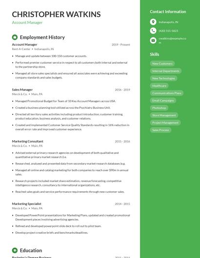 Account Manager Resume