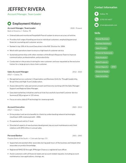 Account Manager, Team Leader Resume