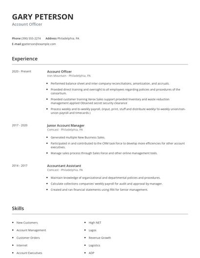 Account Officer Resume