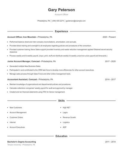 Resume example 1